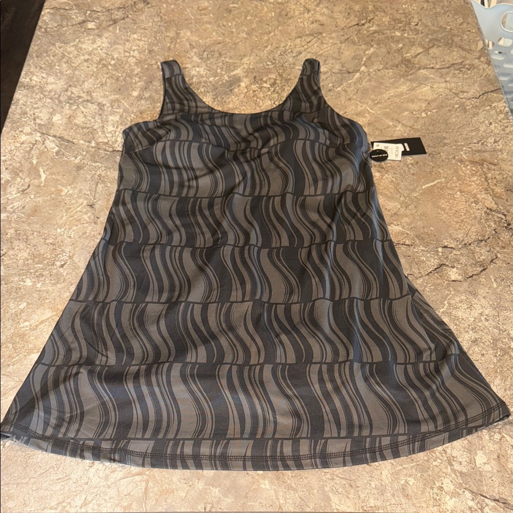 Ideology Charcoal and Slate Wavy‎ Midi Dress